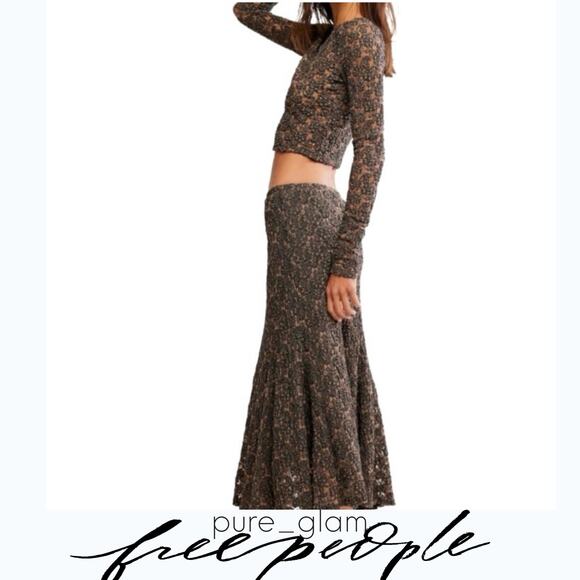 Free People matching set co-ord lace top and skirt - Picture 7 of 7